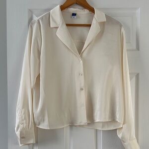 Old Navy Ivory Button-Down Blouse